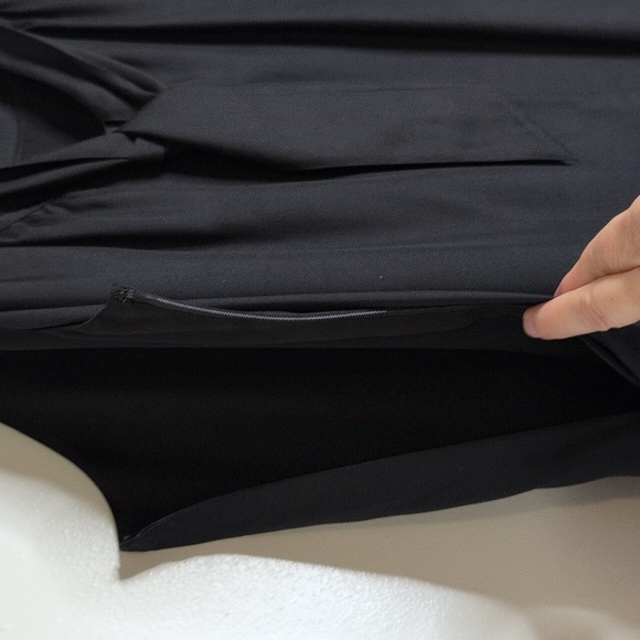 Ellen Tracy Silk Bubble Hem Sleeveless Tie Back Minimalist Dress Black 8 - Picture 8 of 12